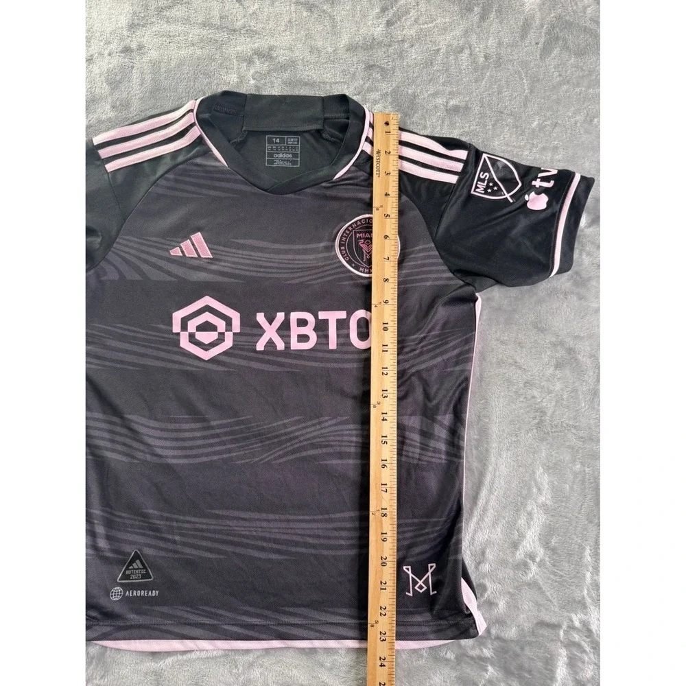 adidas Inter Miami CF 2023 Away Messi 10 Unisex Jersey Size 14 Black Polyester